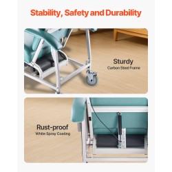 Geriatrinen lepotuoli neliasentoinen selkänoja hiiliteräsrunko pehmustettu muovinahkainen istuin