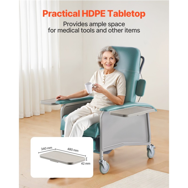 Geriatrinen lepotuoli neliasentoinen selkänoja hiiliteräsrunko pehmustettu muovinahkainen istuin