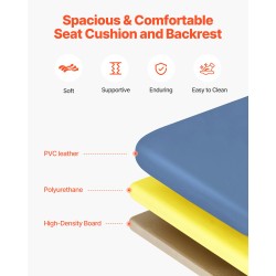 Geriatrinen lepotuoli 3-asentoinen hiiliteräsrunko pehmustettu muovinahkainen istuin 4 pyörää