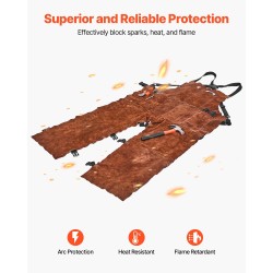 Hitsausesiliina naudannahkainen jakolahkeinen koko L ruskea paloa hidastava 3 työkalutaskua