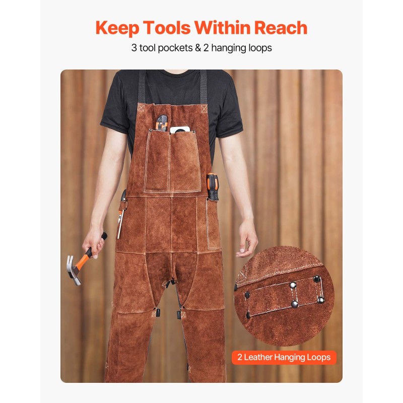 Hitsausessu naudannahkainen halkiolahkeinen liekinkestävä koko XL ruskea