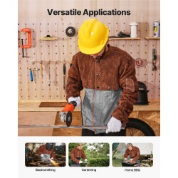 Nahkainen suojaviittahiha XXL naudannahka liekin ja lämmönkestävä 2 työkalutaskua hitsaukseen