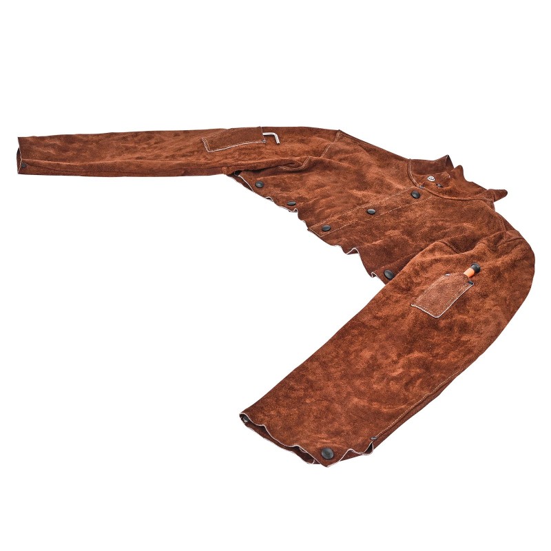 Nahkainen suojaviittahiha XXL naudannahka liekin ja lämmönkestävä 2 työkalutaskua hitsaukseen