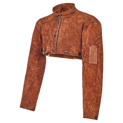 Hitsausviitta hihoilla lehmännahkainen koko XL ruskea kaksi työkalutaskua hitsaukseen ja takomiseen