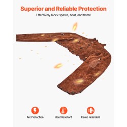 Hitsausviitta hihoilla lehmännahkainen koko XL ruskea kaksi työkalutaskua hitsaukseen ja takomiseen