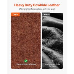 Naudanahkaiset hitsaushihat 18 tuumaa palonkestävät kuumuutta kestävät ruskeat