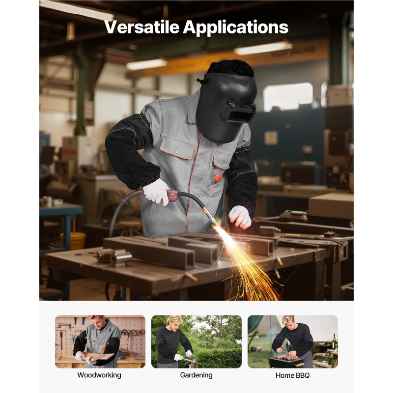 Hitsaushihat naudannahkaa ja paloa hidastavaa puuvillaa pitkät joustavilla hihansuilla hitsaukseen