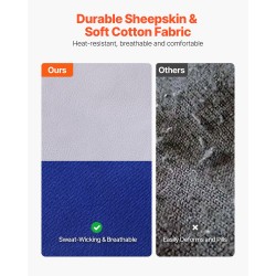 Hitsaustyöhihat hitsaukseen lampaannahkaa ja palonkestävää puuvillaa 558 mm