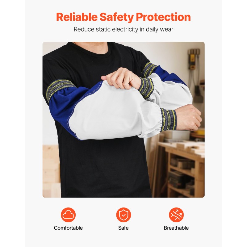 Hitsaustyöhihat hitsaukseen lampaannahkaa ja palonkestävää puuvillaa 558 mm