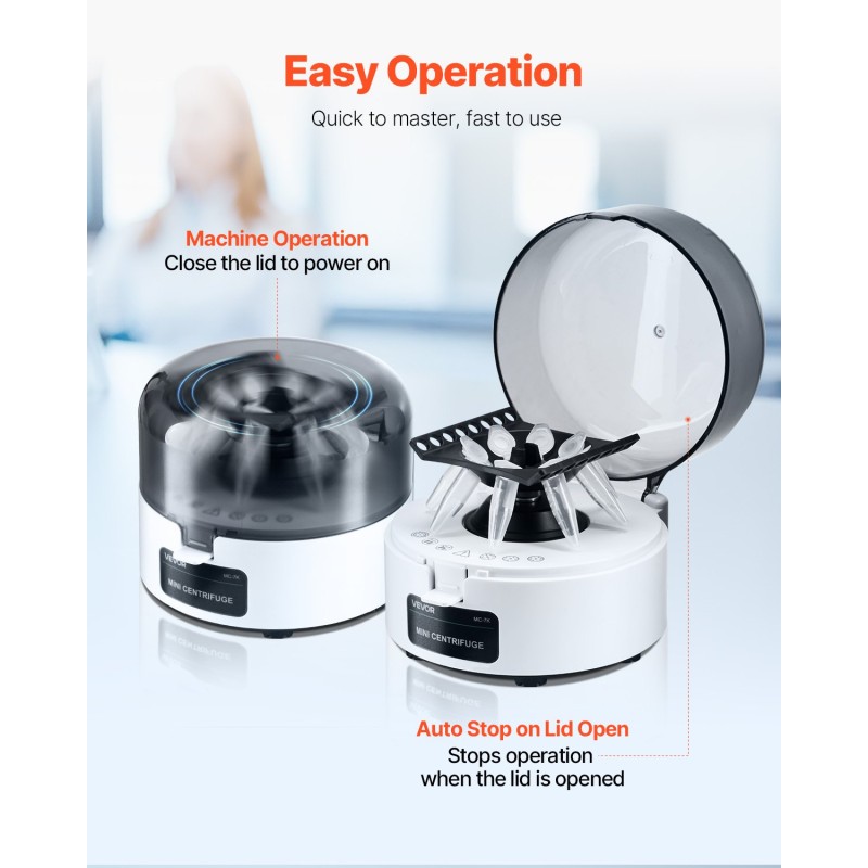 Pöytäsentrifugi muovi ja teräs 7000 kierrosta minuutissa kaksoisroottori