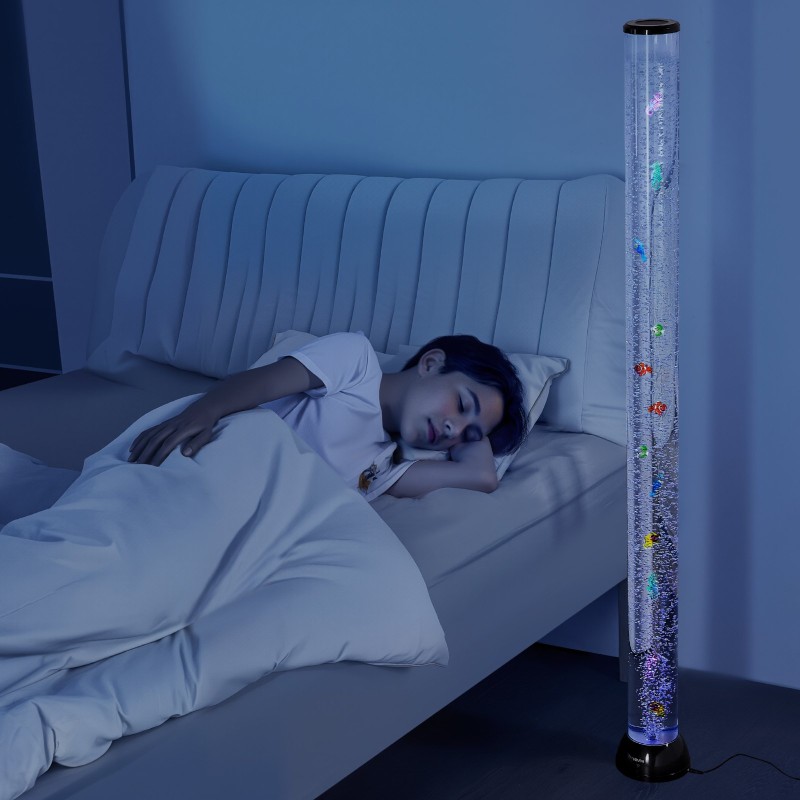 Kuplaputkilamppu lattialla seisova 150 cm 16 väriä kaukosäädin hiljainen 40–45 dB