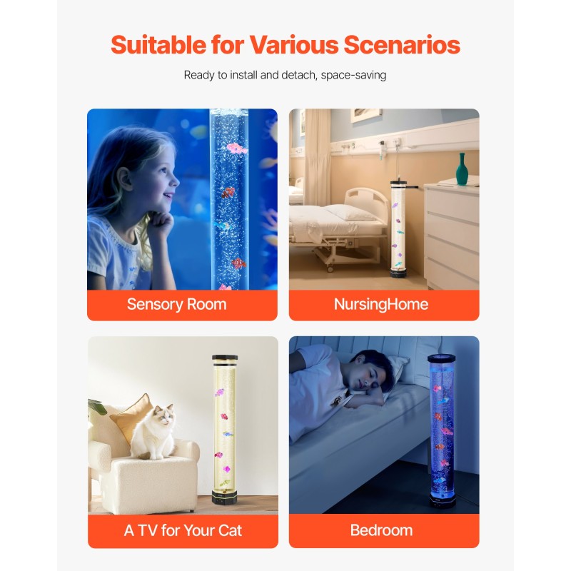 Kuplalamppu lattialla seisova 32 tuumaa ABS-muovi 16 väriä kaukosäätimellä hiljainen