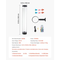 Kuplalamppu lattialla seisova 32 tuumaa ABS-muovi 16 väriä kaukosäätimellä hiljainen