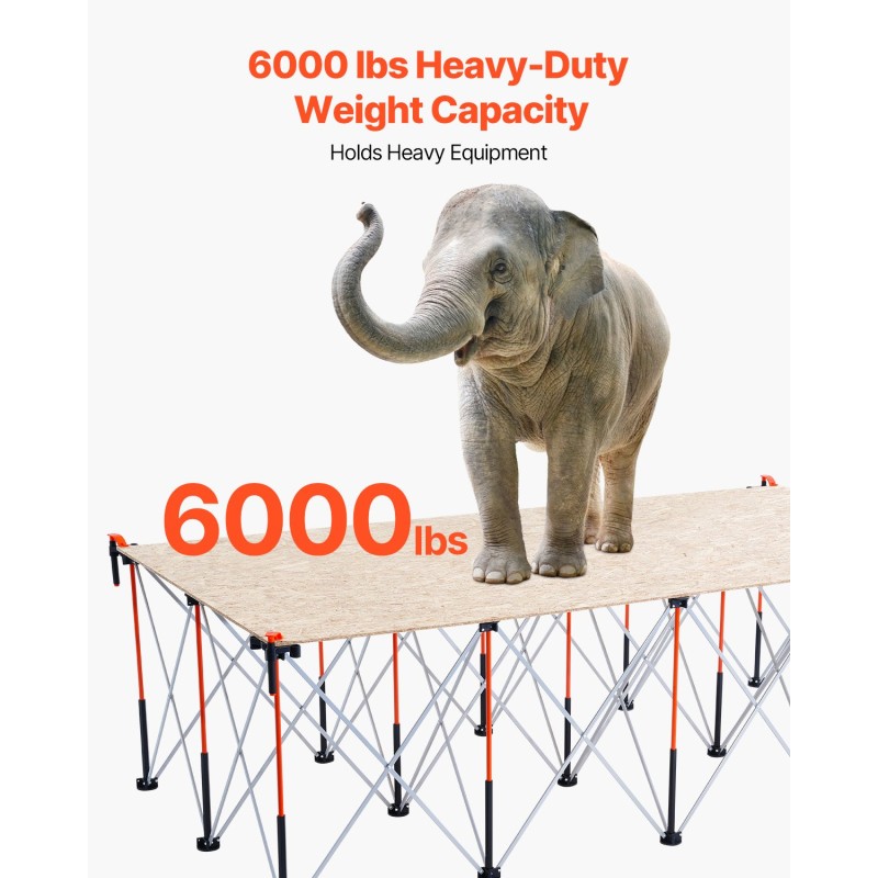 Kannettava taitettava työpukki alumiiniseos ja hiiliteräsrunko kantavuus 2724 kg