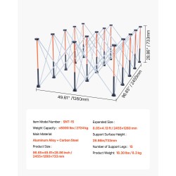 Kannettava taitettava työpukki alumiiniseos ja hiiliteräsrunko kantavuus 2724 kg