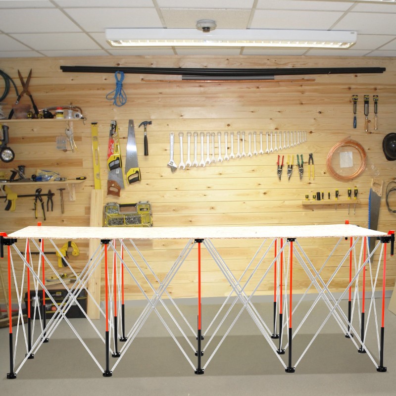 Kannettava taitettava työpukki alumiiniseos ja hiiliteräsrunko kantavuus 2724 kg