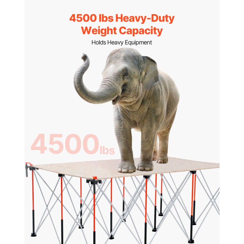 Taitettava työpukki alumiiniseos ja hiiliteräs 12 jalkaa 2041 kilogramman kantavuus