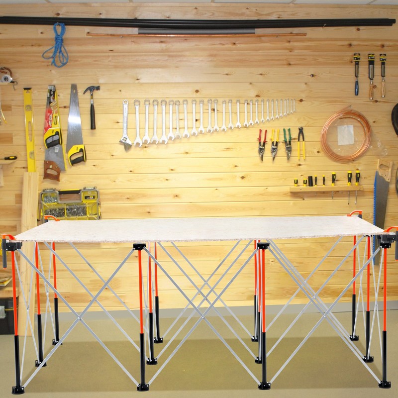 Taitettava työpukki alumiiniseos ja hiiliteräs 12 jalkaa 2041 kilogramman kantavuus