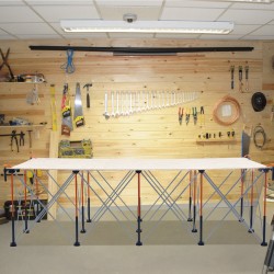 Kokoontaitettava työalusta 15 tukijalkaa alumiiniseos ja hiiliteräs 2445x1255 mm 2724 kg