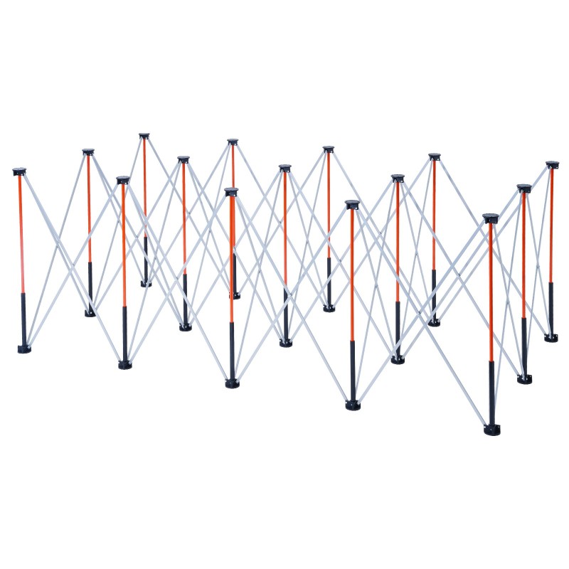 Kokoontaitettava työalusta 15 tukijalkaa alumiiniseos ja hiiliteräs 2445x1255 mm 2724 kg