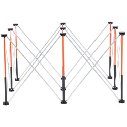 Taittuva työpukki alumiiniseos ja hiiliteräs 1135 kg kantavuus kuudella tukijalalla