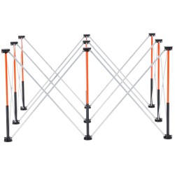 Taitettava työjalusta alumiiniseos hiiliteräs 1135 kg kantavuus kuusi tukijalkaa säilytyslaukku käyttövalmis