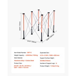 Taitettava työjalusta alumiiniseos hiiliteräs 1135 kg kantavuus kuusi tukijalkaa säilytyslaukku käyttövalmis