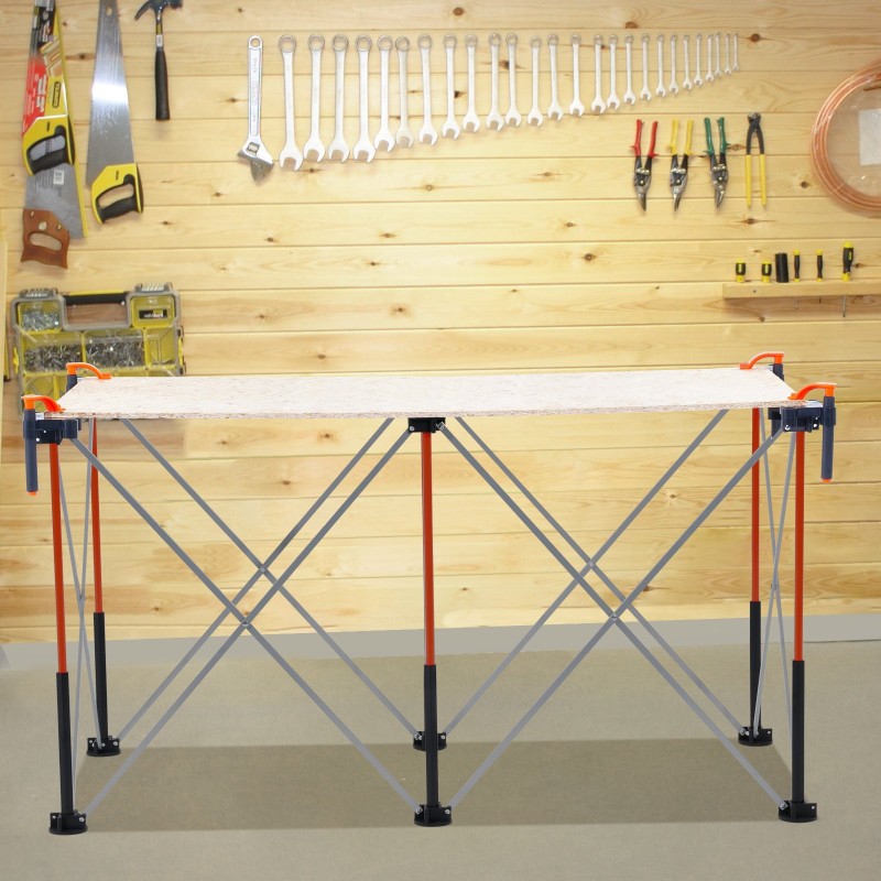 Taitettava työjalusta alumiiniseos hiiliteräs 1135 kg kantavuus kuusi tukijalkaa säilytyslaukku käyttövalmis