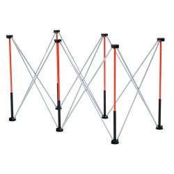 Taitettava työjalusta alumiiniseos hiiliteräs 1135 kg kantavuus kuusi tukijalkaa säilytyslaukku käyttövalmis