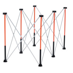 Taitettava työjalusta alumiiniseos hiiliteräs 1135 kg kantavuus kuusi tukijalkaa säilytyslaukku käyttövalmis