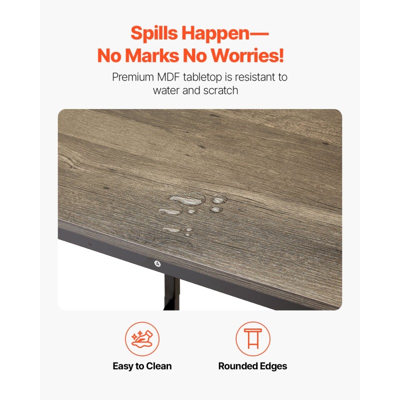 Korkea baaripöytä MDF-levy metallirungolla 24x24x36 tuumaa rustiikinruskea