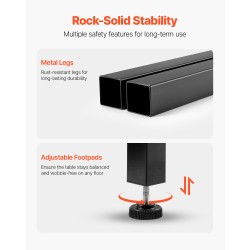 Korkea baaripöytä MDF-levy metallirungolla 24x24x36 tuumaa rustiikinruskea