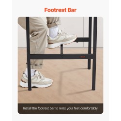 Korkea baaripöytä MDF-levy metallirungolla 24x24x36 tuumaa rustiikinruskea