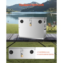 Akkulaukku pinnoitetusta ruostumattomasta teräksestä ryhmän 24/31 akuille 12V 24V 36V