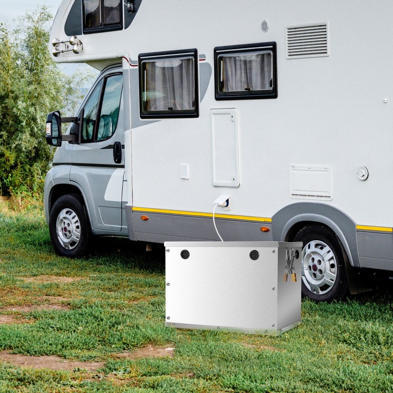 Akkuboxi alumiiniseoskuorinen 24/31-kokoluokan akuille maastoautoihin ja kuorma-autoihin