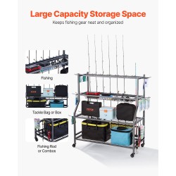 Siirrettävä vapateline 15 vavalle seosteräsrunko MDF-levyhyllyillä pyörillä