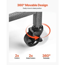 Siirrettävä vapateline 15 vavalle seosteräsrunko MDF-levyhyllyillä pyörillä