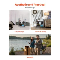 Siirrettävä vapateline 15 vavalle seosteräsrunko MDF-levyhyllyillä pyörillä