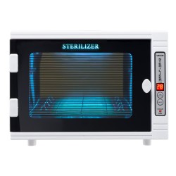 UV puhdistuskaappi kynsityökaluille 12 l 185 nm ajastimella irrotettavilla hyllyillä karkaistu lasiovi