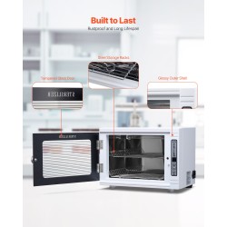 UV-puhdistuskaappi kynsityökaluille 12 l 185 nm ajastimella irrotettavilla hyllyillä karkaistu lasiovi