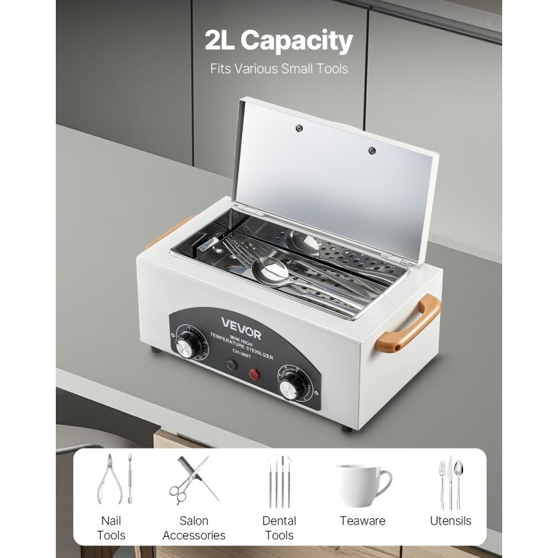 Kuumakuivain työkaluille 2 l 0–220 °C ajastin 5–60 minuuttia