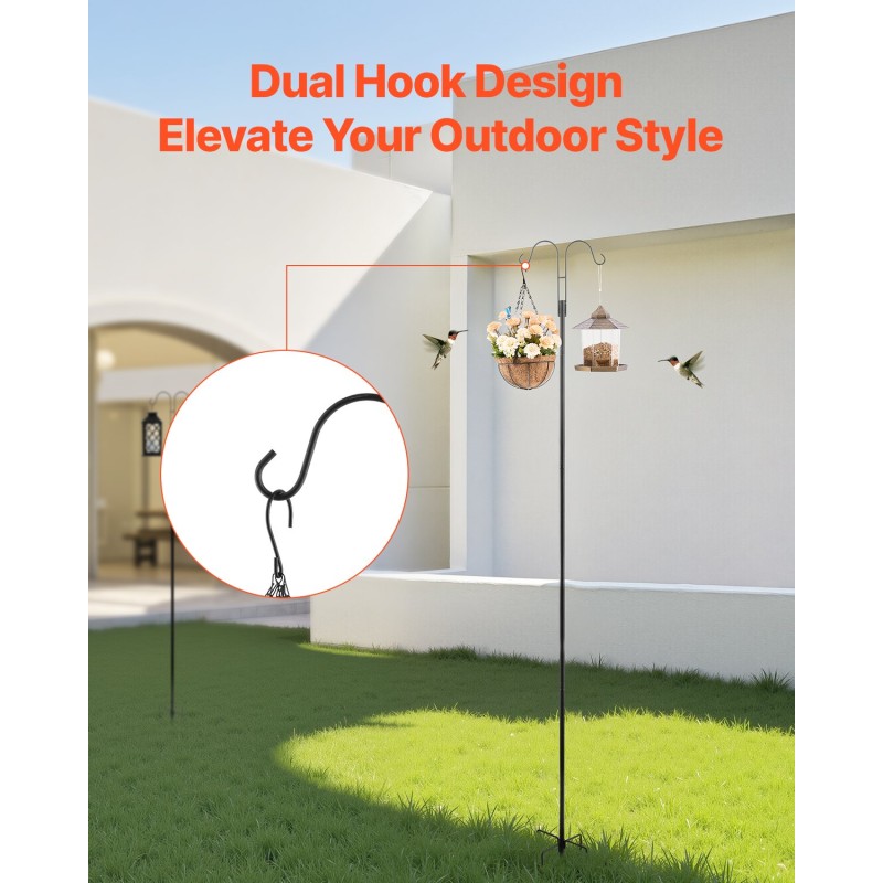 Teline lintulaudoille säänkestävä teräs kahdeksan kappaleen setti korkeus 2337 mm