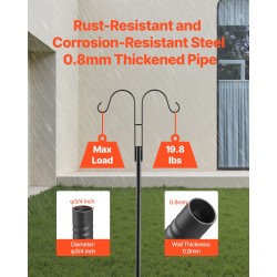 Teline lintulaudoille säänkestävä teräs kahdeksan kappaleen setti korkeus 2337 mm