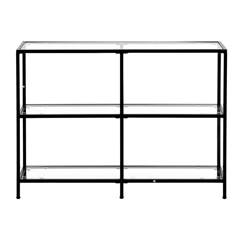 Konsolipöytä 3-kerroksinen rautaputki karkaistu lasi 100 x 30 x 72,9 cm eteiseen
