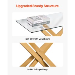 Lasinen sivupöytä karkaistulla lasikannella kultaisella metallirungolla olohuoneeseen
