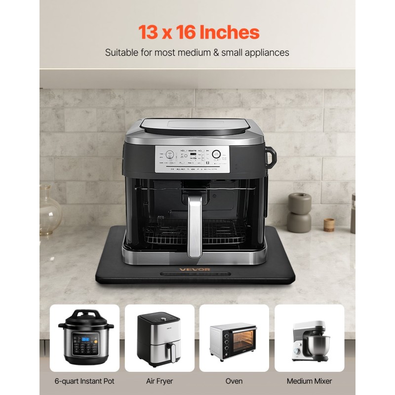 Liukualusta keittiölaitteille puulevy 330×406 mm musta 18 kg