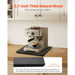 Liukualusta keittiölaitteille puulevy 330×406 mm musta 18 kg