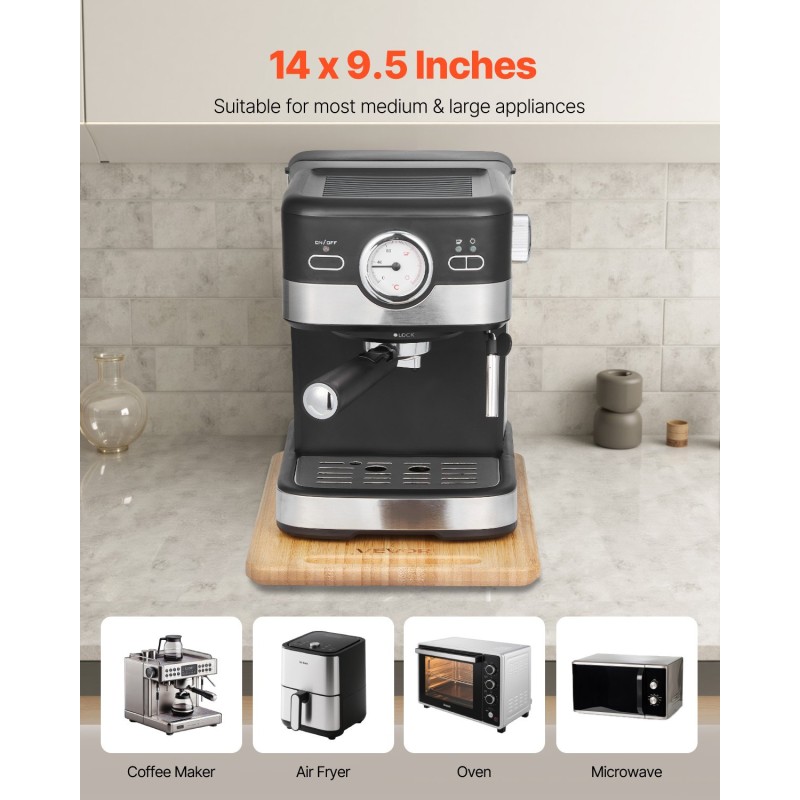 Liukualusta keittiölaitteille luonnollinen puu 356x241 mm 18 kg 1 kpl