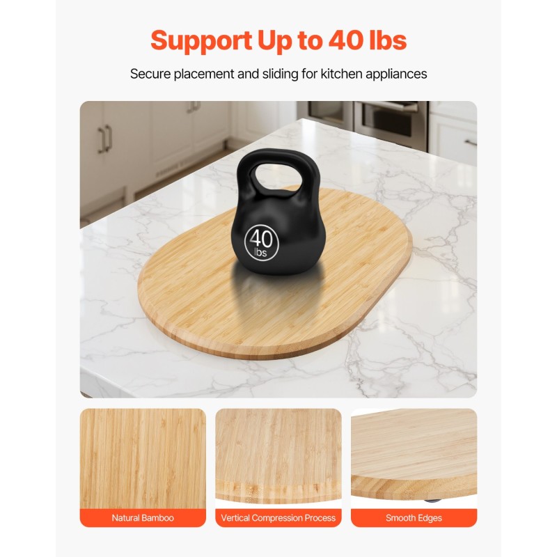 Liukulevy luonnonpuusta teflonjaloilla nostopäisille yleiskoneille 18 kilogramman kantavuus