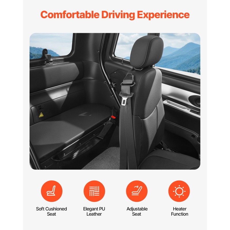 3-pyöräinen suljettu sähköskootteri kolmipaikkainen 1500W 60 km toimintasäde 295 kg kantavuus